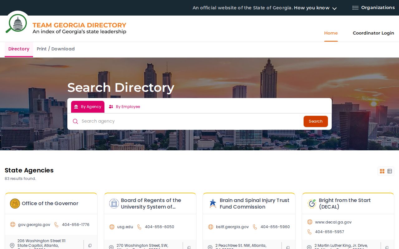 Dalton people directories resource in the Georgia employee directory