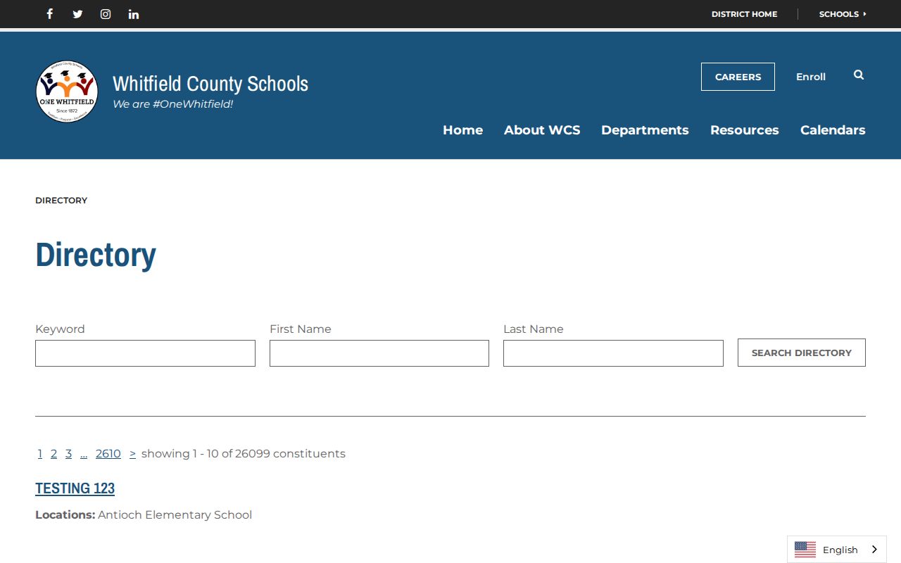 Dalton people directories page for Whitfield County Schools personnel