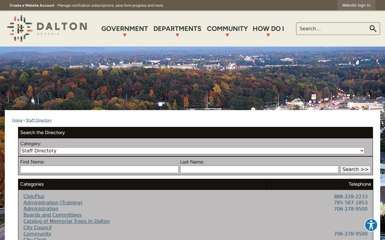 Dalton people search city staff directory