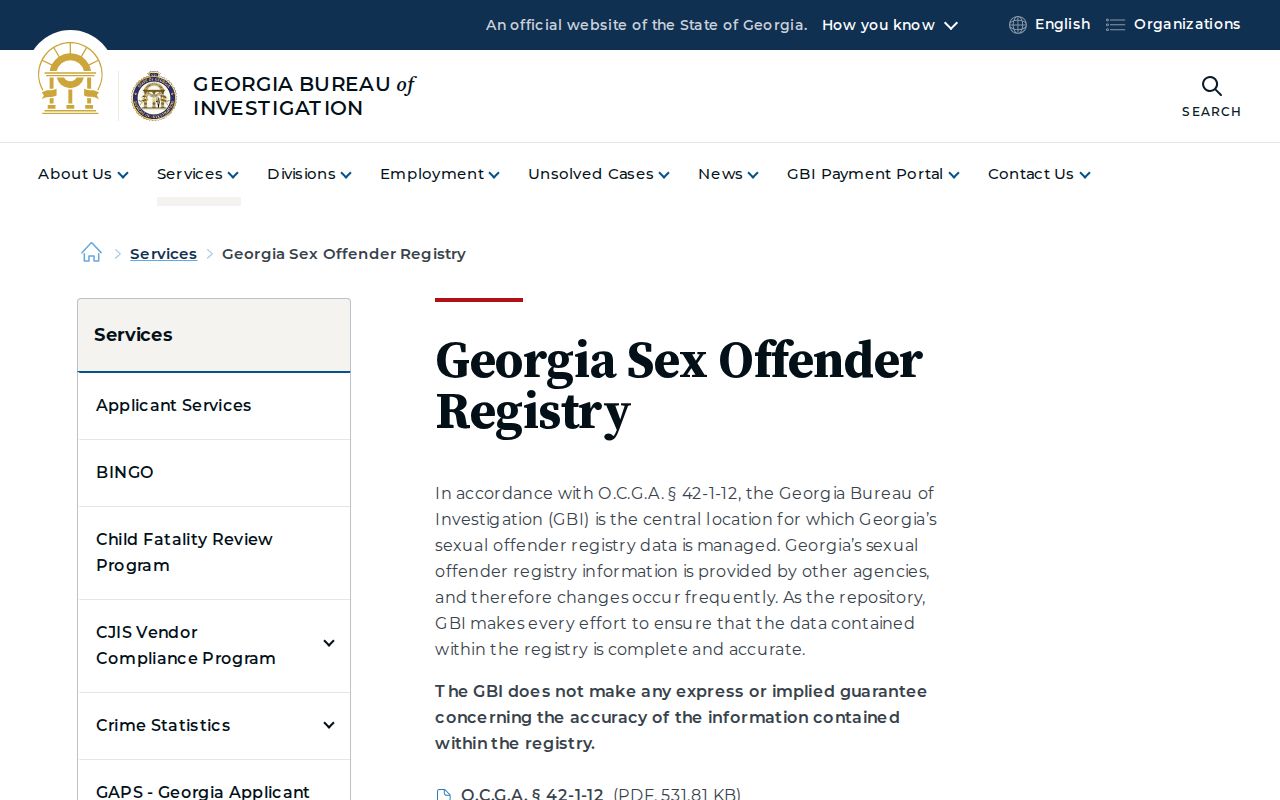 Dalton people search Georgia sex offender registry